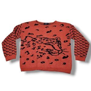 Minkpink Sweater Size XS Womens Knit Sweater Pullover Leopard Print Leopard Head